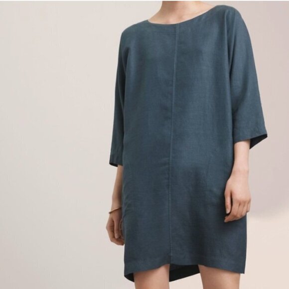 ARITZIA WILFRED DELPHINE PURPLE 3/4 SLEEVE OVERSIZED TUNIC SHIFT DRESS - S - Picture 9 of 9